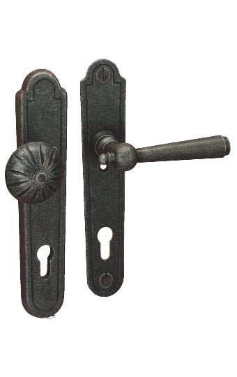 Kování bezpečnostní REGEN 90 mm na vložku pravé -vyosenné kované a rustikální - Kliky, okenní a dveřní kování, panty Kování dveřní Kování dveřní kované, Rustico